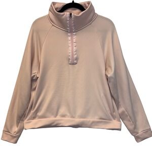 Nike Women's Pink Quarter Zip Super Soft Pullover Sweatshirt‎ Size Medium